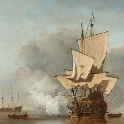 Poster Willem van de Velde - Il colpo di cannone