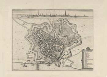 Affiche Carte Historique Zutphen - Plan De La Ville 1639 1