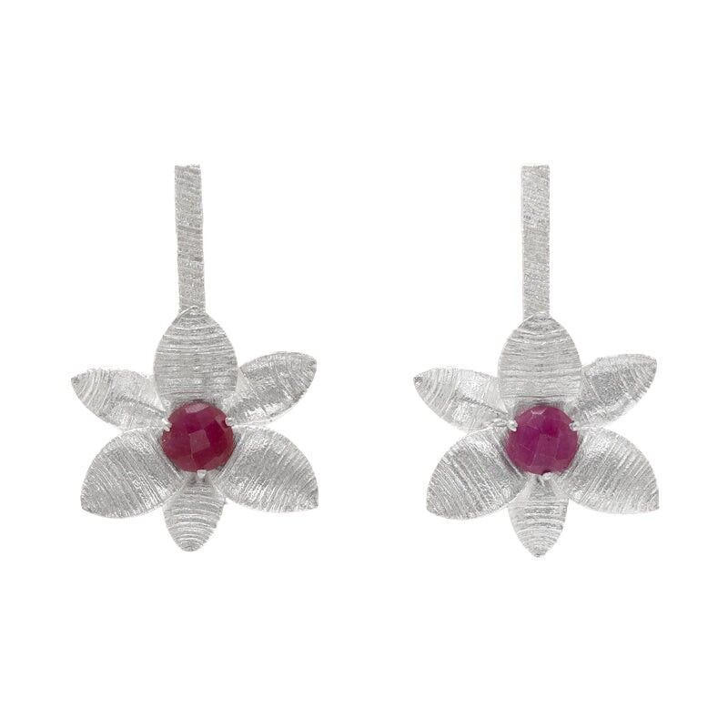Sofia-Silber-Rubin-Ohrringe
