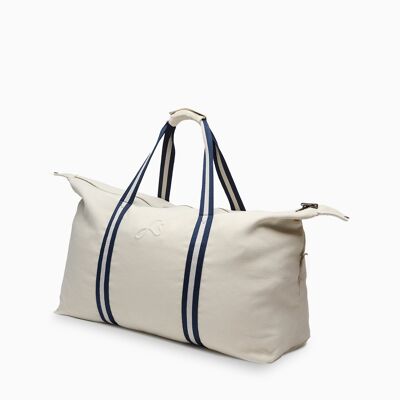 relove - Borsa weekend grande in tela riciclata color crema