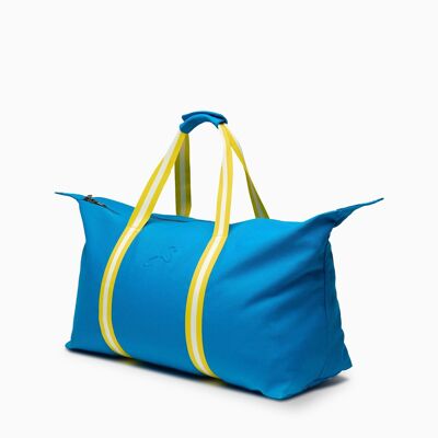 relove - Bolso de fin de semana grande de lona reciclada azul