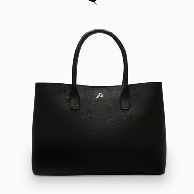 relove - Bolso de mano de piel sostenible color ámbar negro