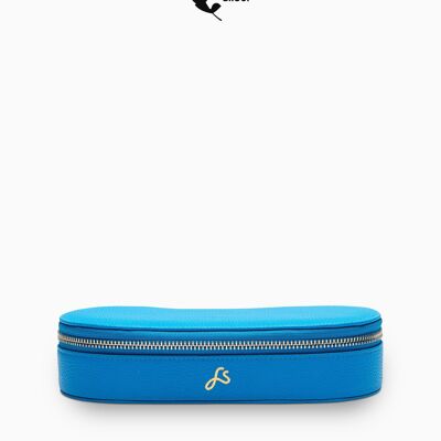 relove - Coffret à bijoux en cuir durable Cora bleu azur