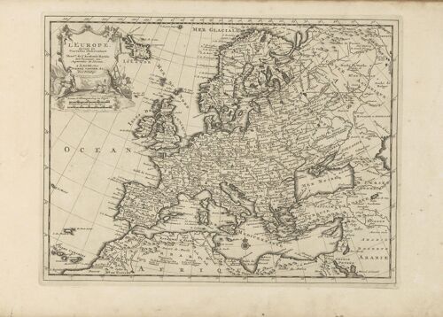 Poster Historische Kaart Europa - Plattegrond 1669