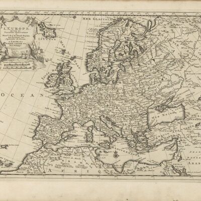 Póster Mapa histórico de Europa - Mapa de 1669