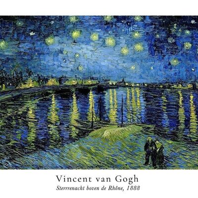 Poster Vincent van Gogh - Starry night over the Rhone in Passe-partout