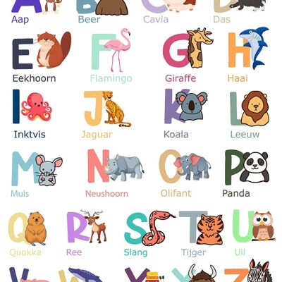 Poster Alfabeto con animali - Educational