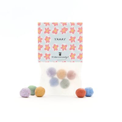 5 canicas de flores en una bolsa "¡Yay!"