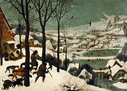 Poster Pieter Bruegel - Jagers in de Sneeuw