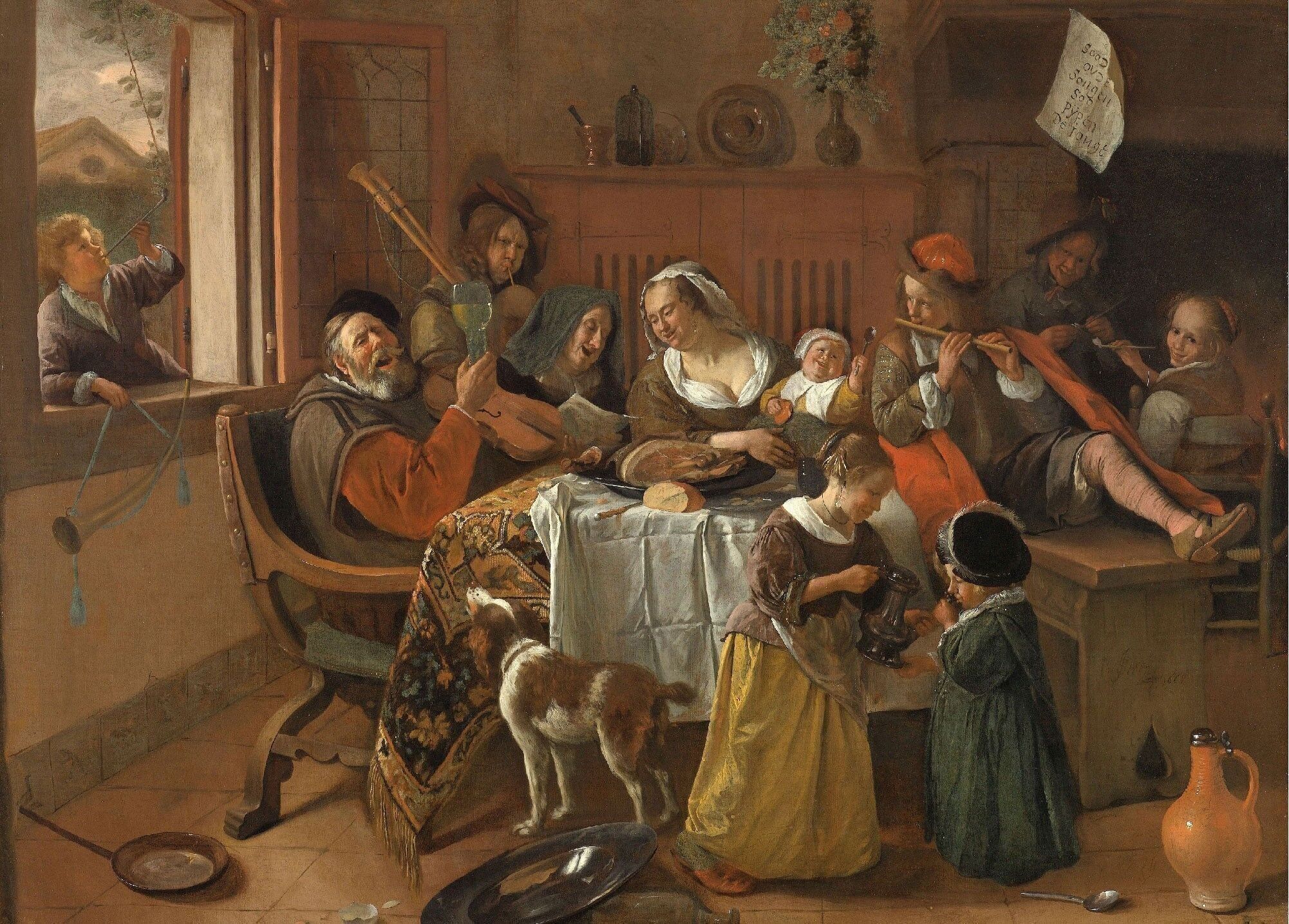 Poster Jan Steen - Die fröhliche Familie