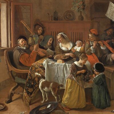 Affiche Jan Steen - La famille joyeuse