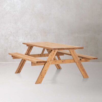 Ensemble table et banc de pique-nique en bois à cadre en A