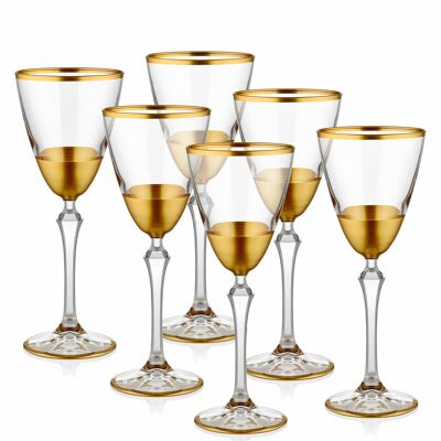 Copas de vino doradas de la colección Glam (juego de 6)