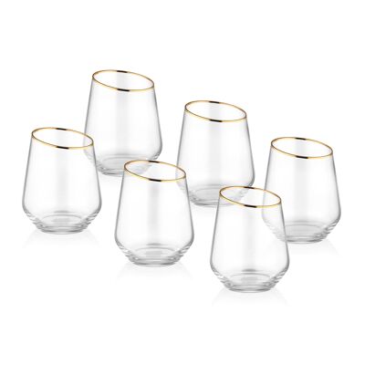 Vasos inclinados dorados de la serie Gina (juego de 6)