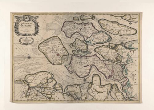 Poster Historische Kaart Zeeland - Plattegrond 1696