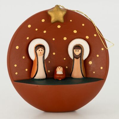 Crèche de Noël suspendue faite à la main, produit du commerce équitable
