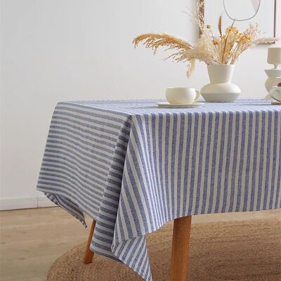 Nappe en lin et coton rayée de style minimaliste