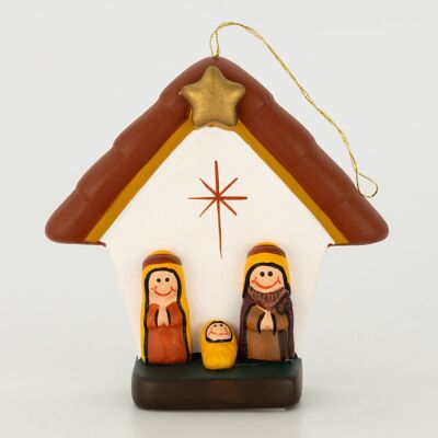 Crèche de Noël suspendue faite à la main, produit du commerce équitable