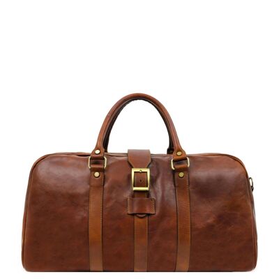 Bolso de viaje para mujer de piel mate marrón coñac - Tender Is the Night