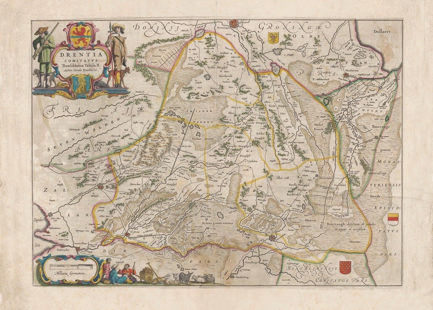 Poster Historische Karte von Drenthe - Karte 1661