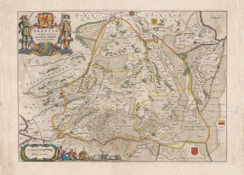 Poster Historische Kaart Drenthe - Plattegrond 1661