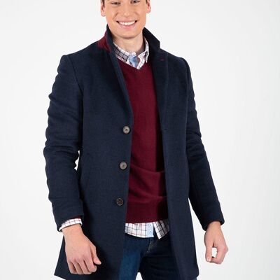 Cappotto in panno blu scuro