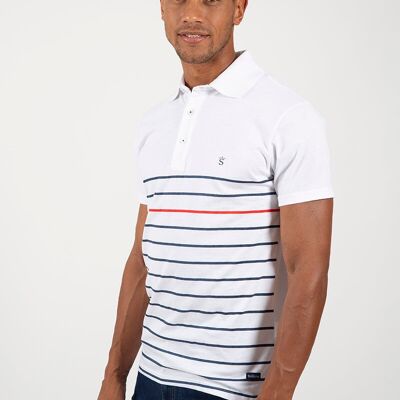 Polo blanco rayas