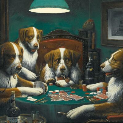 Póster Coolidge - Perros jugando al póquer