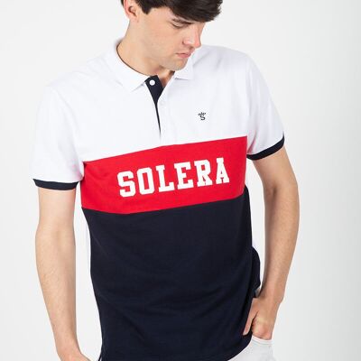 Polo Blanco Franja Solera