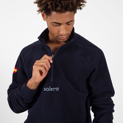 Sweat-shirt en polaire bleu marine