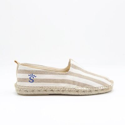 Espadrillas a righe beige
