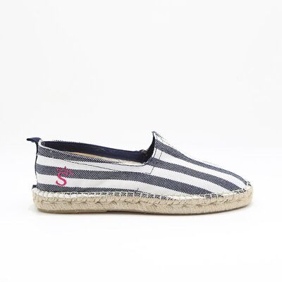 Espadrillas a righe blu navy