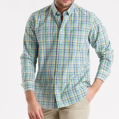 Chemise à carreaux bleue