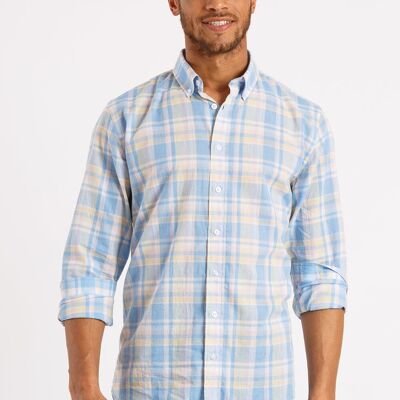 Chemise à carreaux bleue