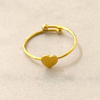Minimal Adjustable Heart Ring