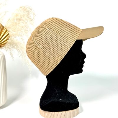 GORRA DE PAJA DE TELA BICOLOR ÉLÉNA CHIC