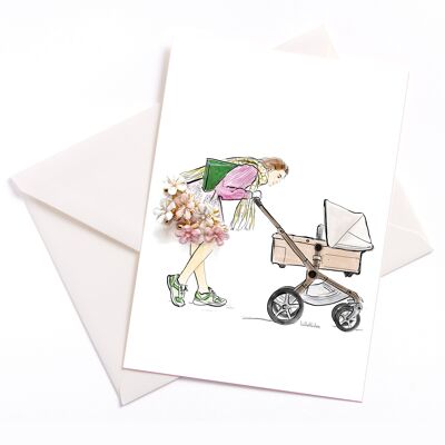 Bébé heureux | Carte de naissance avec enveloppe | 370