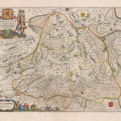 Poster Historic Map of Drenthe - Map 1661