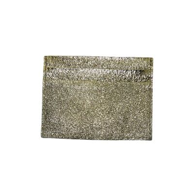 Tarjetero de piel de iridio para 4 tarjetas