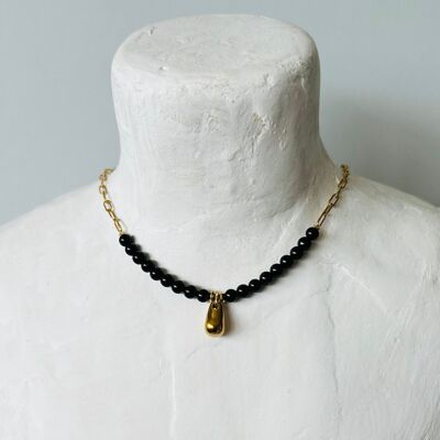 Beach Choker Necklace | Black Onyx