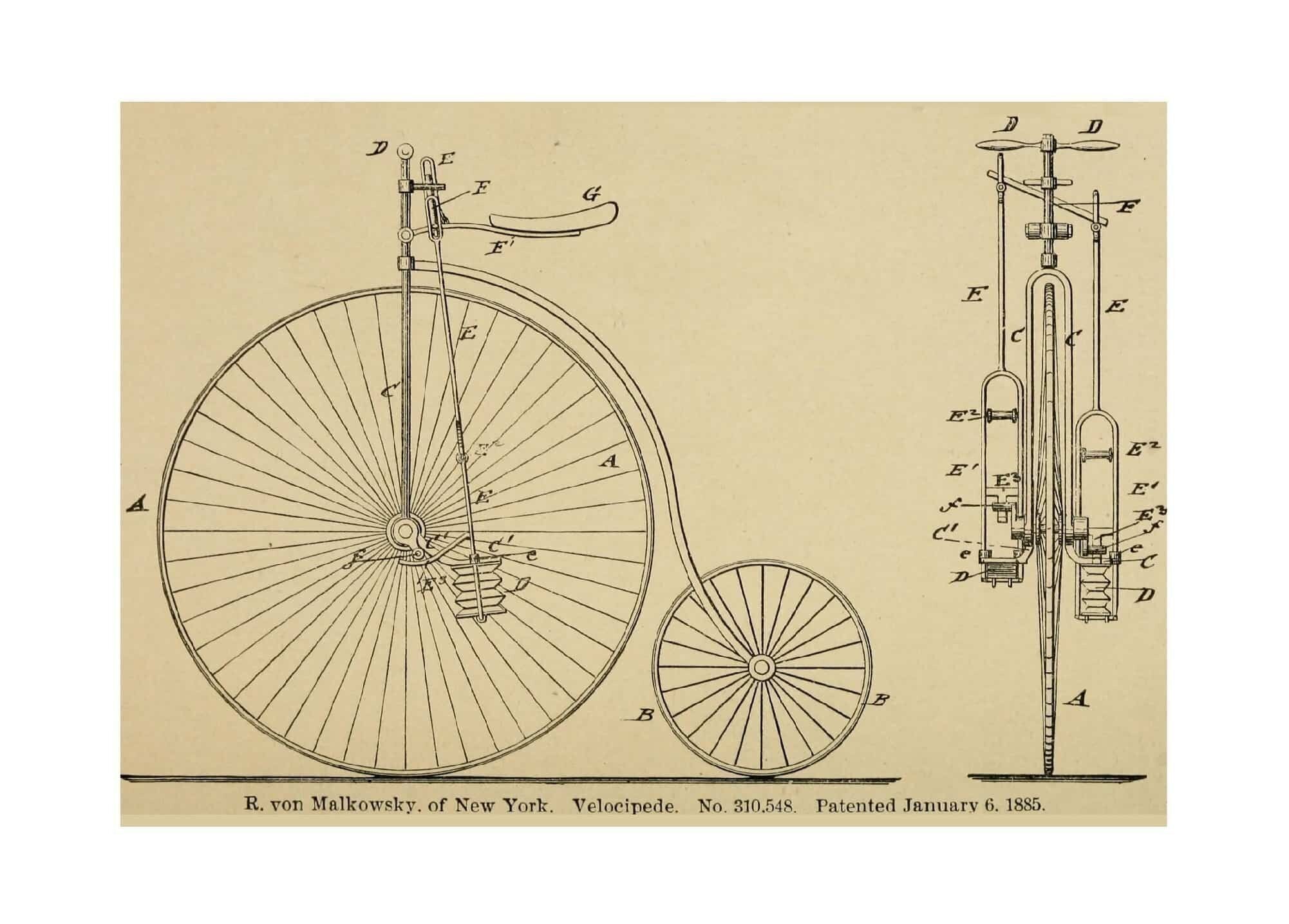 Poster Patent Fahrrad - Vintage Velocipede