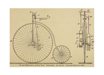Affiche Brevet Vélo - Vélocipède Vintage 1