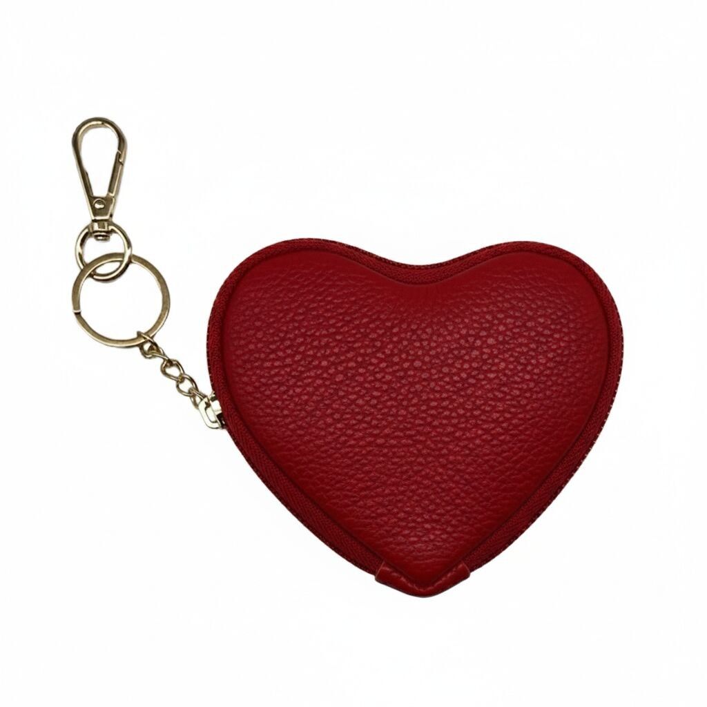 WALLET Card Holder Bag Charm LEATHER HEART