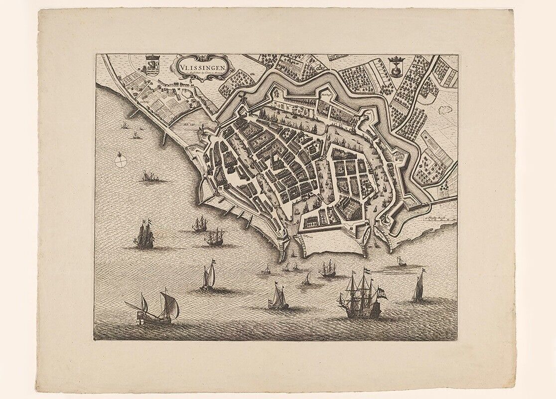 Poster Historischer Stadtplan Vlissingen - Stadtplan 1774