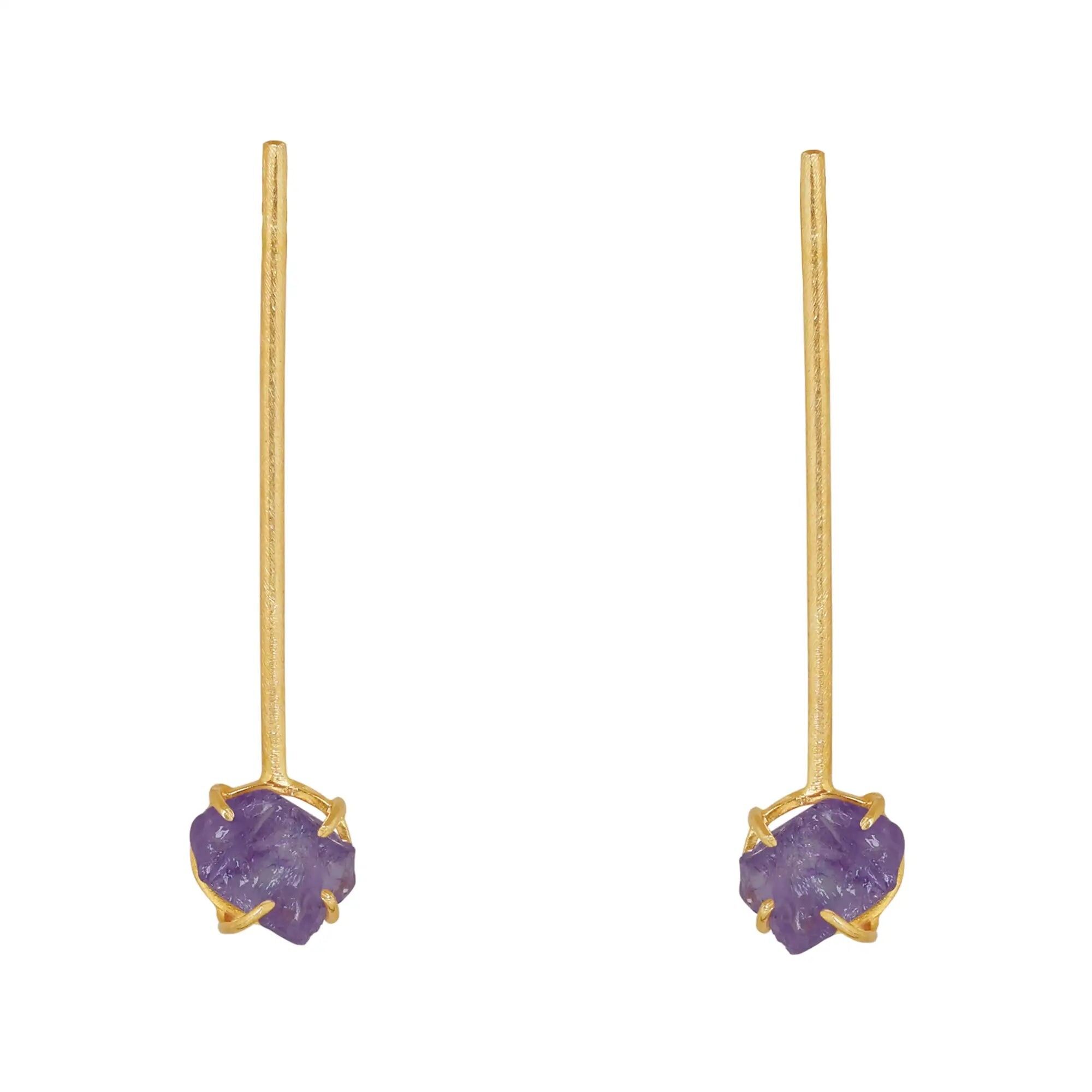 Cristalia Raue Lila Ohrringe