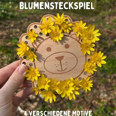 Gioco di impilamento dei fiori in legno – Gioco di motricità Montessori per bambini – Idea regalo giocattolo naturale