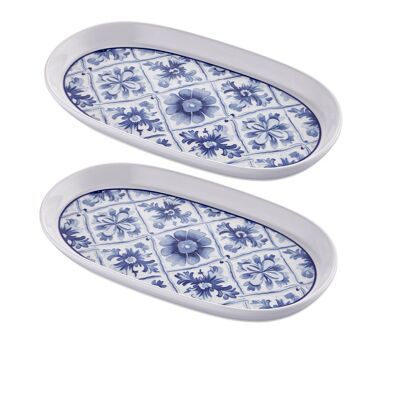 Plateau de service ovale de la collection Odore Di Limone, lot de 2 (29 x 16 cm)