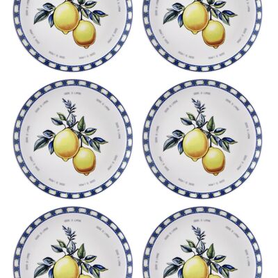 Piatti Piani Collezione Odore Di Limone, Set da 6