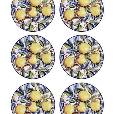 Assiettes latérales de la collection Odore Di Limone, ensemble de 6