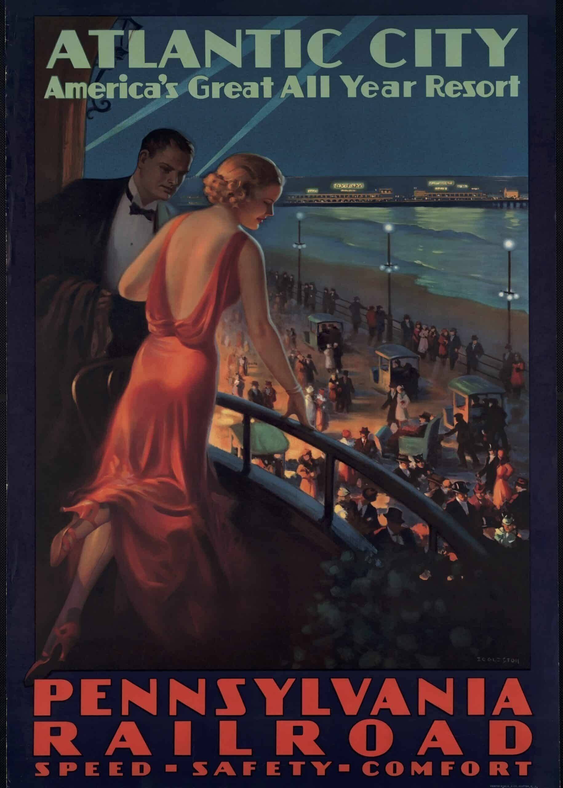 Poster Atlantic City Travel - Vintage Reiseplakat